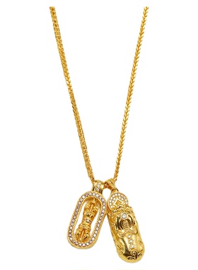 金包银貔貅金刚杵套链坠女款项链锁骨链送女友礼物不掉色品质保障