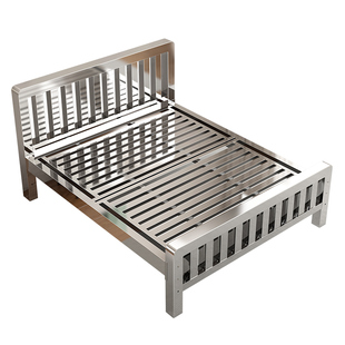 不锈钢床1米8双人床政府补贴单人床架1.5米1.2米卧室高品质钢架床