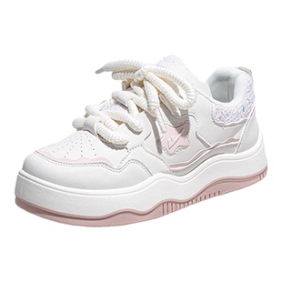 回力女鞋星星板鞋女款2026新款厚底增高米色圆头街头休闲小白鞋子