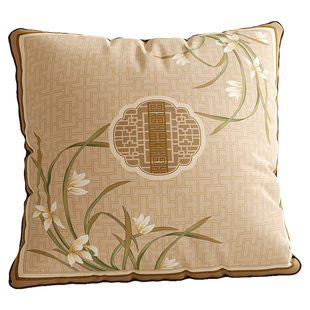 新中式抱枕床头腰枕汽车靠垫高级感客厅沙发抱枕套2025新款山岚