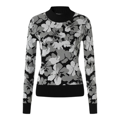 DEXGOLF韩国高尔夫服装女士薄款提花针织衫柔软舒适圆领毛衣8201