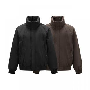 森马羽绒服男飞行员外套三防2025冬季新款保暖立领上衣宽松插肩袖