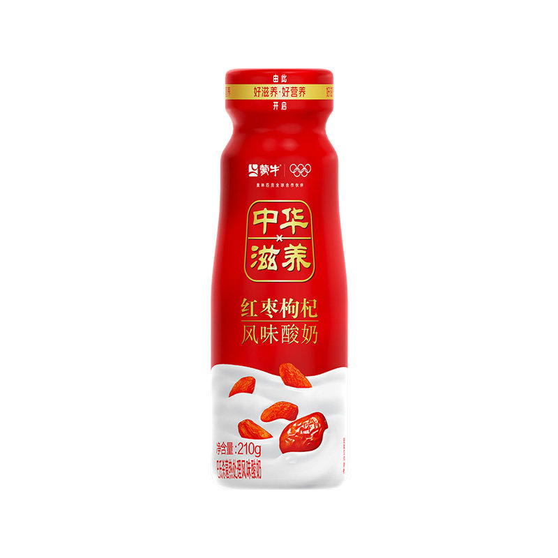 蒙牛果蔬冠冠莲雾/紫甘蓝/中华滋养红枣枸杞混合口味酸奶