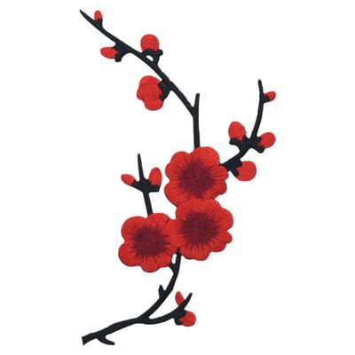 腊梅中式古风手工旗袍绣花布贴