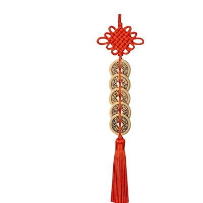 五帝钱挂件中国结门对门黄铜钱币