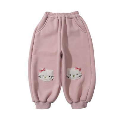 女童秋冬款加绒加厚裤子2025新款