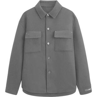 GXG男装黑色羊毛精致短款大衣 2023冬季品GEX10625844