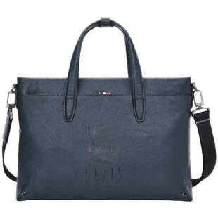 ELLE HOMME手提包男公文包真皮男包单肩包横款头层牛皮商务斜挎包