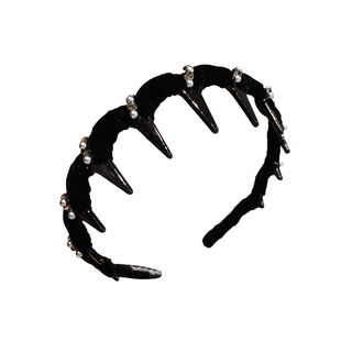 高级感气质丝绒水钻发箍带齿防滑洗脸压发头箍高颅顶碎发整理发卡