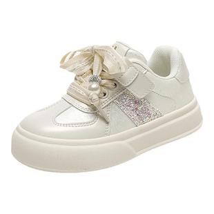 安奈儿女童板鞋2026新款秋季女孩公主小白鞋儿童白色运动鞋春秋款