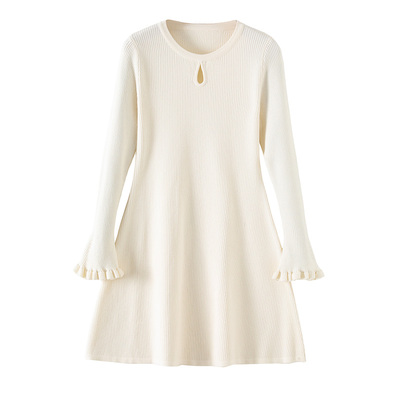 白色内搭连衣裙女秋冬毛衣裙