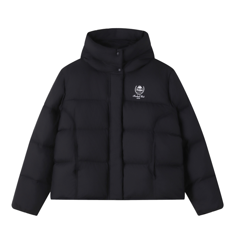 Kappa卡帕 短款泡芙羽绒服女2025秋冬新款连帽加厚保暖面包服外套