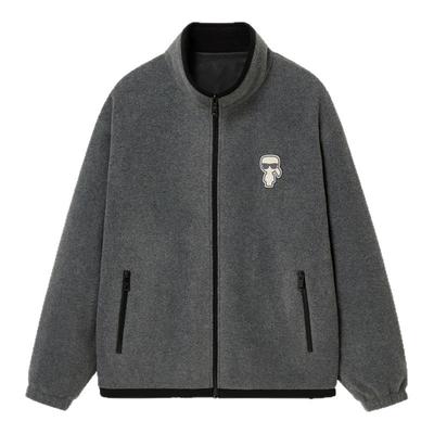 KARL LAGERFELD卡尔拉格斐摇粒绒立领夹克短款棉服25秋冬新品男