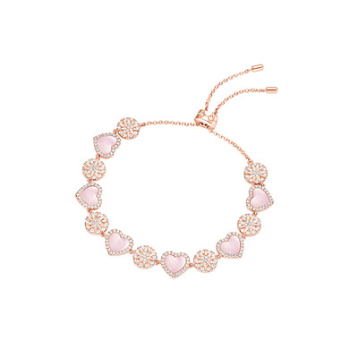 APMMonaco粉母贝心相连手链手镯