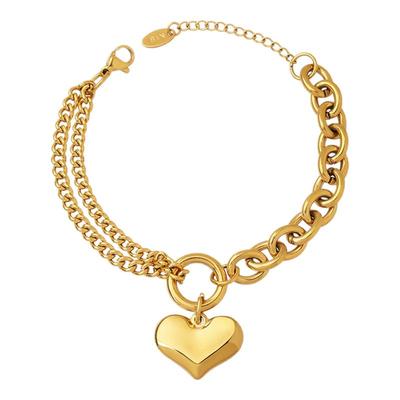 Exhibition/览物馆金色复古爱心手链女ins小众设计时尚简约手饰