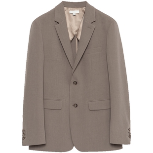 EHE男装 春夏新款卡其色原创设计高级意式梭织西服外套男