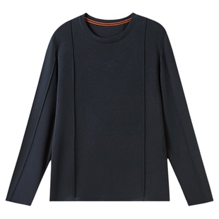 意奢老钱风2025秋冬新款男士华绒绵羊毛软糯保暖舒适长袖打底衫潮