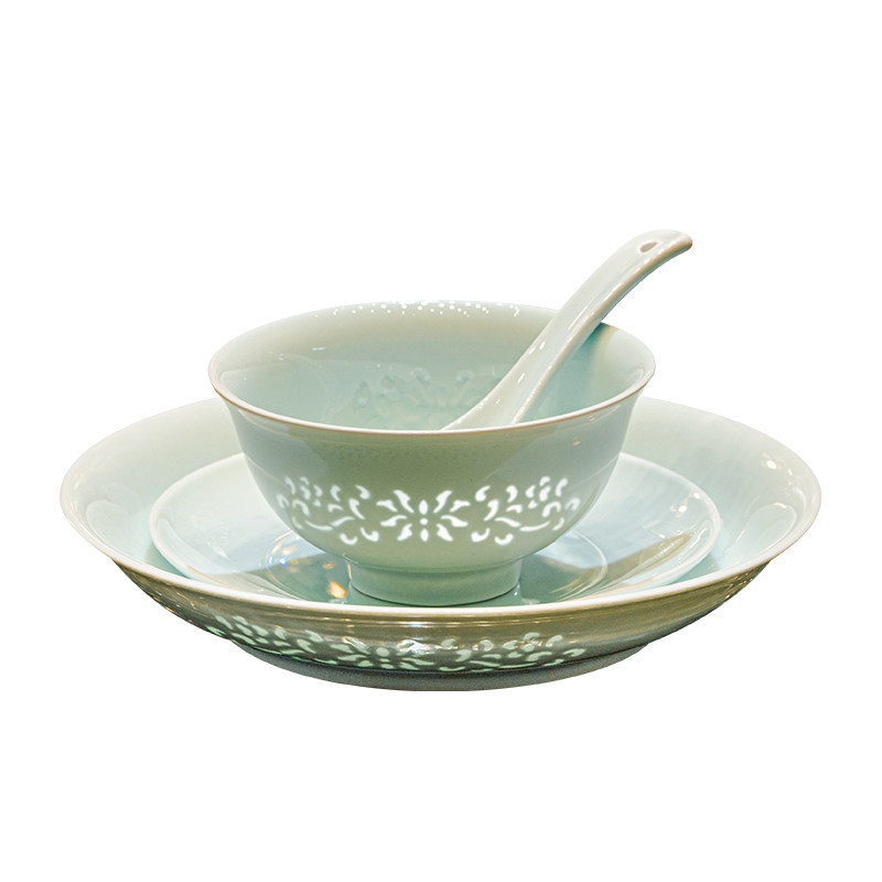 【正品景德】高温玲珑瓷餐具套装