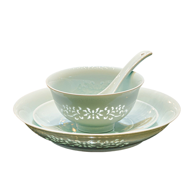 【正品景德】高温玲珑瓷餐具套装