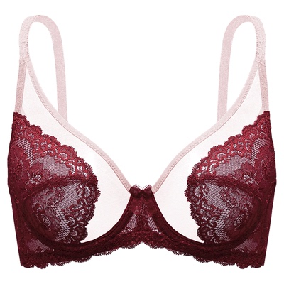【倾城之恋】遐大胸显小全罩杯文胸薄款本命年结婚新年红色内衣女