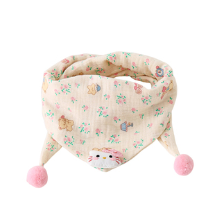 婴儿围巾秋冬款洋气女宝宝三角巾冬季女童婴幼儿保暖防风围脖毛绒