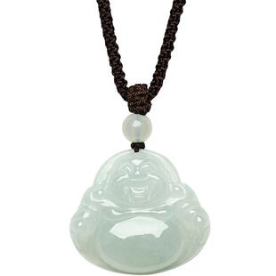 周大生天然翡翠吊坠女芙蓉种佛公挂坠带编绳情侣款送女友新年礼物
