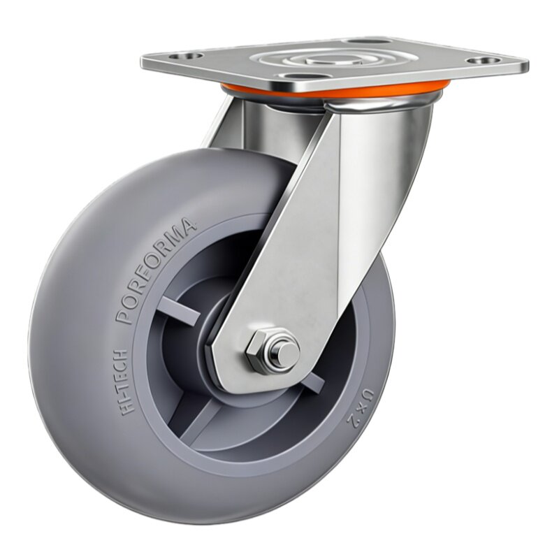 静音TPR万向轮3/4/5/6寸重型定向轮手推车车轱辘脚轮平板车滑轮子