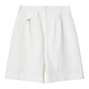 【进口限定】龍喜儿 独白系列 宽松高腰中裤舒适休闲短裤子女1012