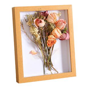 放干花的中空相框摆台diy制作永生花标本干玫瑰花保存装鲜花框架