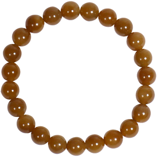 新疆且末糖和田玉糖料糖玉圆珠手串玉石散珠手链女士单圈生日礼物