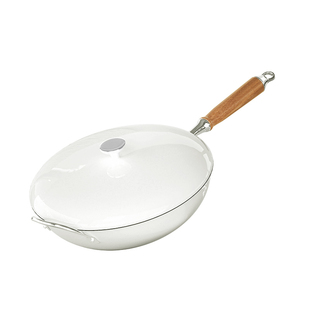 欧派无涂层炒锅不粘锅加厚家用炒菜锅煤气灶电磁炉通用不锈钢锅具