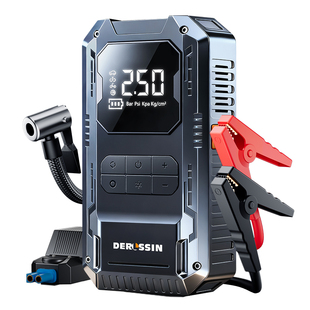 汽车启动应急电源搭电宝充气泵一体电瓶线搭火搭电神器12v24v专用