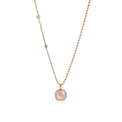 小方糖珍珠项链女款2025新款日常百搭高级感轻奢小众独特女士颈链