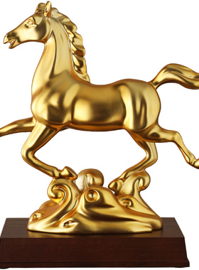 千堂彩马摆件电镀工艺金属质感
