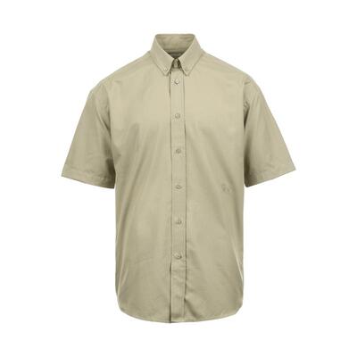 【自营】BURBERRY/博柏利男士战马徽标刺绣纯色宽松休闲短袖衬衫