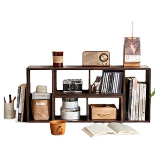 实木桌面置物架整板咖啡茶具杯子桌上台面博古书架办公室收纳神器