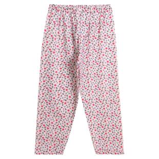 睡裤女秋冬加厚毛布长裤磨毛老粗布梭织宽松肥胖中老年妈妈奶奶穿