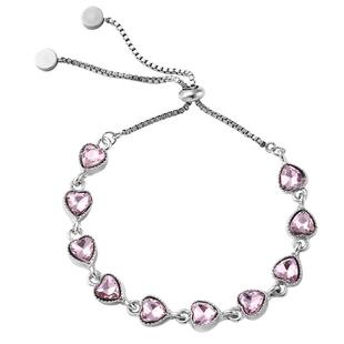 VOYAGE粉色爱心手链可调节抽拉式女款轻奢小众精致手环女士手镯夏