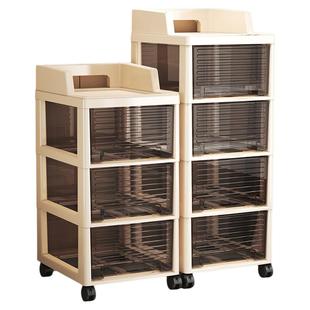 抽屉式收纳柜家用客厅零食玩具置物架多层可移动落地卧室床头柜子