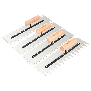 科麦鑫加长带齿抹灰刀不锈钢抹泥刀锯齿抹子泥瓦工批灰刀泥板工具