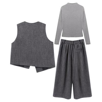 西町村屋气质感套装女装2025冬季新款通勤韩系风三件套XHAD10039