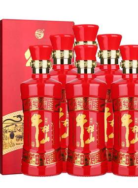 牛栏山52度鸿运老酒纯粮食浓香型500ml*6瓶整箱白酒