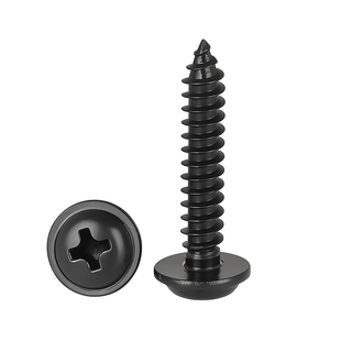 黑色304不锈钢圆头带垫自攻螺丝钉带垫片介子螺钉M2M2.5M3M4M5MM