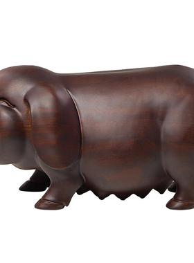 黑檀原木雕刻猪复古怀旧客厅