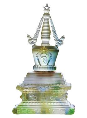 密宗供佛古法琉璃摆件噶当塔
