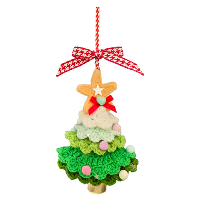 创意手工编织圣诞树车载挂件
