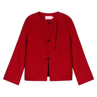 【100%澳洲绵羊毛】SALT.P可颜新中式盘扣复古毛呢外套冬季款