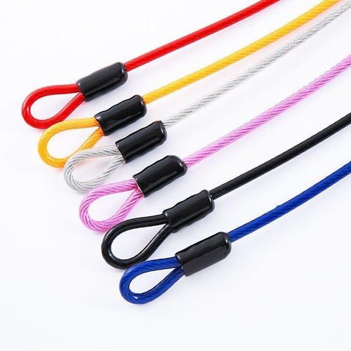 新疆包邮自行车防盗钢丝绳锁行李箱电动车锁5毫米加粗包胶钢丝绳