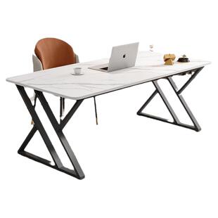 岩板电脑桌台式轻奢卧室书桌家用学生学习桌椅套装长方形办公桌子