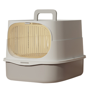 猫砂盆全封闭式超大号幼猫厕所低入口防外溅带盖便携沙盆防臭除臭